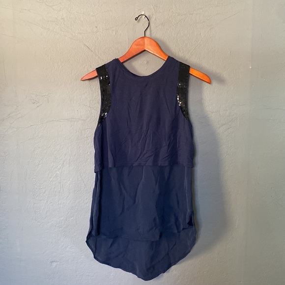 Haute Hippie Layered Sequin Embellished Cap Sleeve Tank Top Date Night Party - Picture 1 of 6